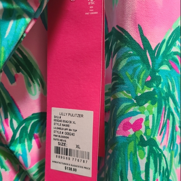 Lilly Pulitzer UPF 50 Lilshield Tropical Palm Tree Long Sleeve Shirt - Picture 6 of 6